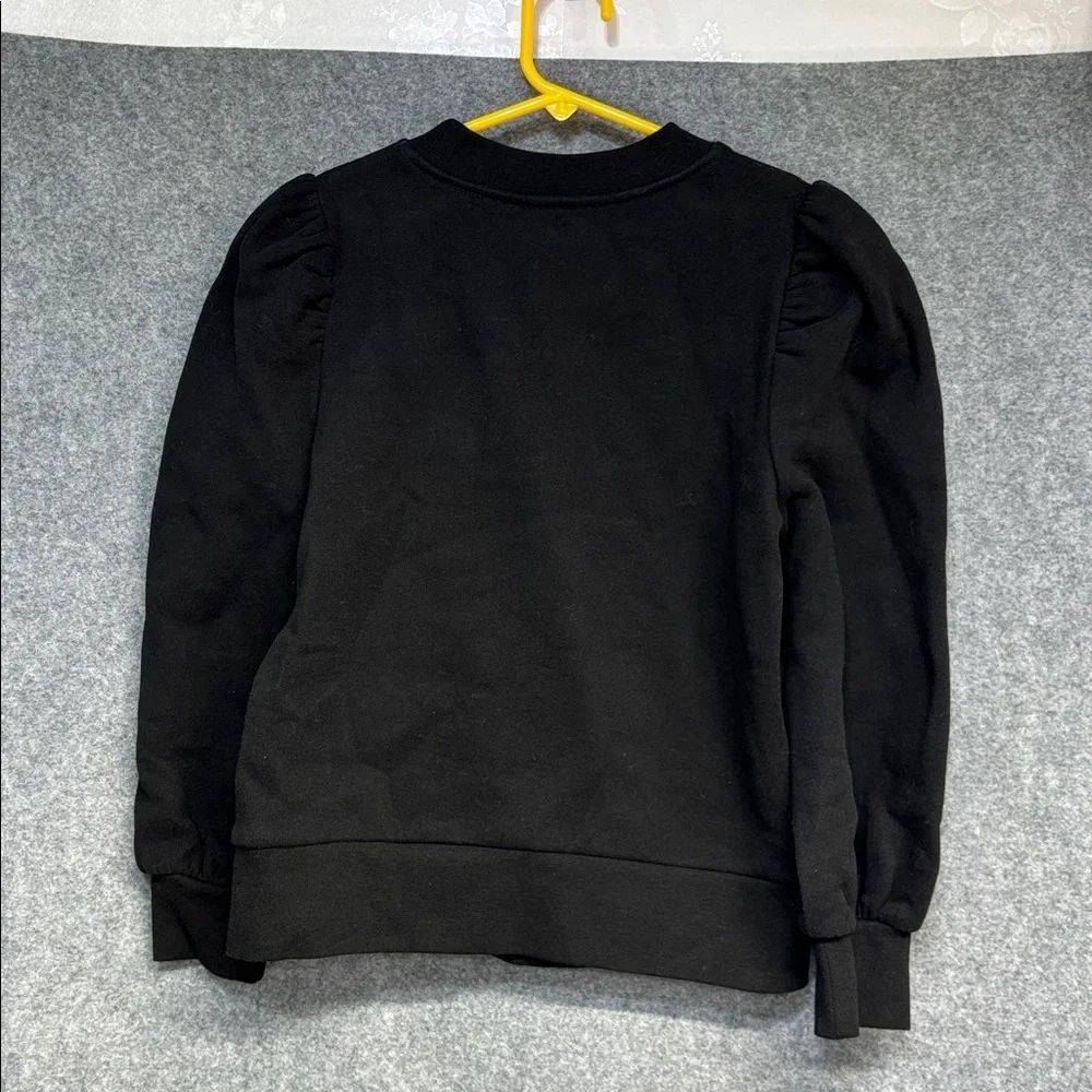 Kate Spade New York black long sleeve pearl heart cotton  sweatshirt XXS